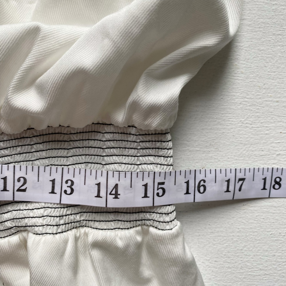 Tracy Reese White One Shoulder Sleeveless Jumpsuit with Smocked Waist NWT - Picture 10 of 16
